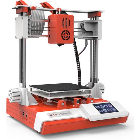 EasyThreed K6 Imprimante 3D FDM Machine d'impression de bureau 100 x 100 x 100 mm Taille d'impression Plateforme amovible avec écran tactile de 2,4 pouces Carte TF/Connexion USB pour débutants Livré a (1/5)