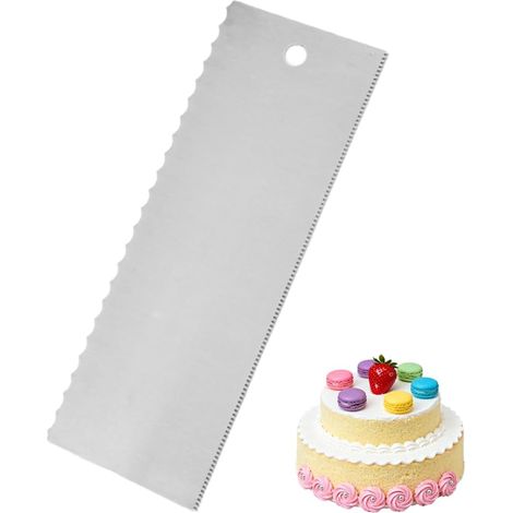 1 Pièce Racloir à Gâteau, Acier Inoxydable, Lisseur 22x8cm, Spatule Pâtisserie, Outil Décoration