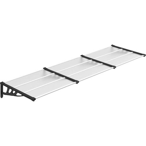 Maison Exclusive - Tettoia per Porta Nero e Trasparente 297,5x90 cm Policarbonato