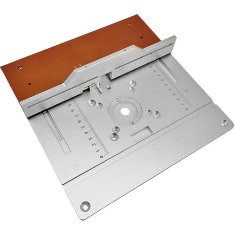 Juego de 2 placas de inserción para mesa de fresadora, fabricadas en aleación de aluminio, para fresado de madera, herramienta auxiliar para grabado y acabado, bancos de carpintería. (1/5)
