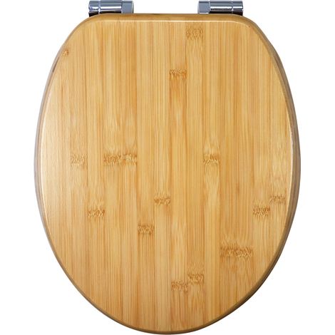 WC Bamboo en bambou massif, abattant de WC durable en bois de bambou, compatible avec toutes les toilettes courantes, très grande résistance au poids, testée jusqu'à 150 kg