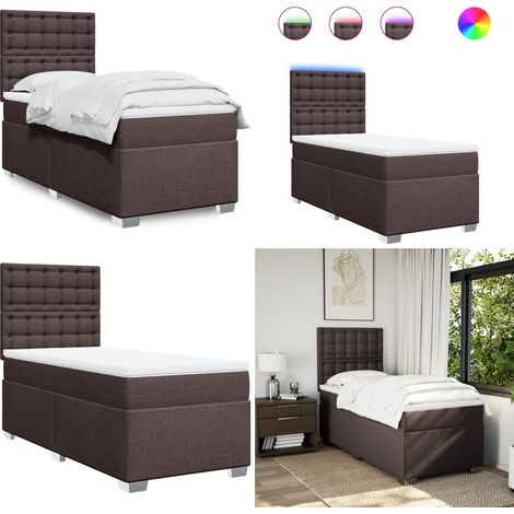 Boxspringbett mit Matratze Dunkelbraun 100x200 cm Stoff - Boxspringbett - Doppelbett - Bettenrahmen - Lattenrost - Matratze - Home & Living (1/5)