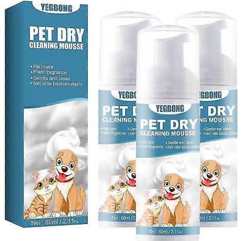 Shampoing sec universel pour chiens, déodorant et spray portable sans eau pour chats, nettoyant et éliminateur d'odeurs sans rinçage, pour la maison et les animaux de compagnie. (1/5)