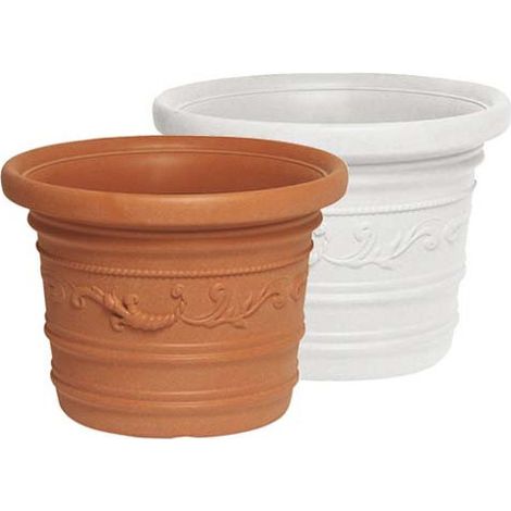 Vase rond en résine couleur terracotta Prestige Impruneta Ø 40 H 30 cm