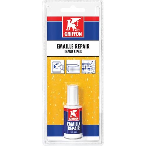 Griffon – Réparation émail 20ml – Liquide blanc pour baignoires en acier – Résistance à l'eau et à l'humidité – Application à partir de +10°C (1/3)