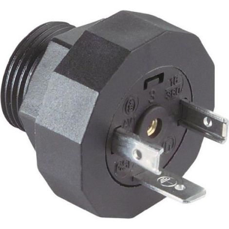 Embase Mâle - GSP 211 PG11 - À Souder - 2 + PE Pôles - 16 A - 400 V - -40 À +125 °C - Noir - 1 Pièce