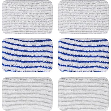 6 Pièces Clean and Steam Lingette, Clean and Steam Accessoires, Serpillere Balai Vapeur pour Rowenta Clean & Steam ZR850002 ZR005801 ZR005804 (Gris et Bleu) (1/5)