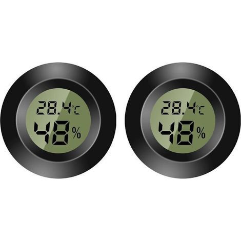Thermomètre d'intérieur numérique - Mini hygromètre - Écran LCD numérique - Pour intérieur et extérieur - Humidimètre pour humidificateur, cave, chambre de bébé - Fahrenheit ou Celsius (2) (1/4)