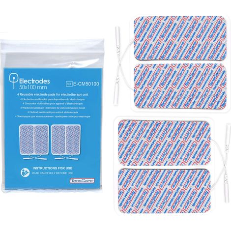TensCare - Elettrodi 50x100 di Alta Qualita' Adatti Per Tutti Gli Elettrostimolatori e Apparecchi TENS ed EMS, Adesivi, Pre-Gellati, Con Attacco Universale Da 2mm (1/5)