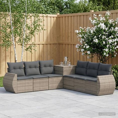 vidaXL Juego de Sofá 7 uds. Gris y Gris Oscuro 243 x 243 x 85 cm (1/5)