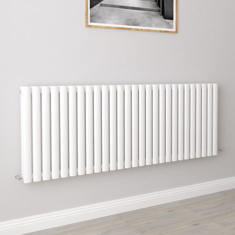 AICA Oval Column Designer Radiator Central Heating Horizontal 600x1593mm Double White