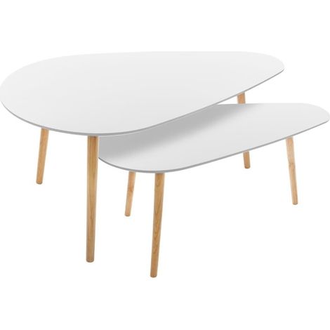 Set aus 2 Couchtischen Mileo weiß