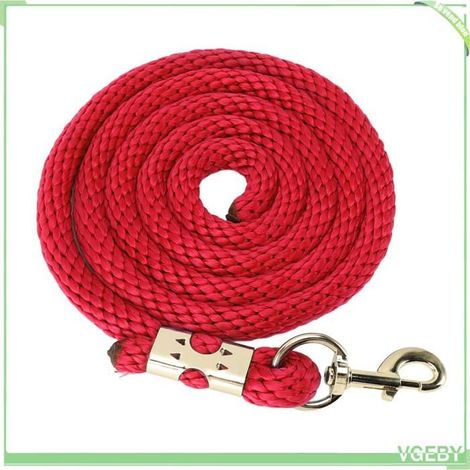 Ligne de fente pour cheval - FAFEICY - 2 m - Corde anti-casse - Poignée antidérapante - Rouge (1/5)