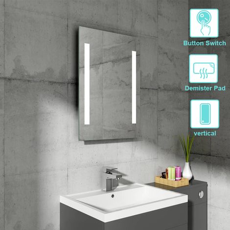 Snow 500 x 700mm Bathroom Illuminated LED Mirror with Demister(Type S) (1/2)