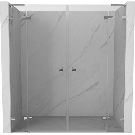 Mexen Lunar L Double porte de douche battante 170 cm, transparent, chrome - 834DL-170-000-01-00 (1/3)