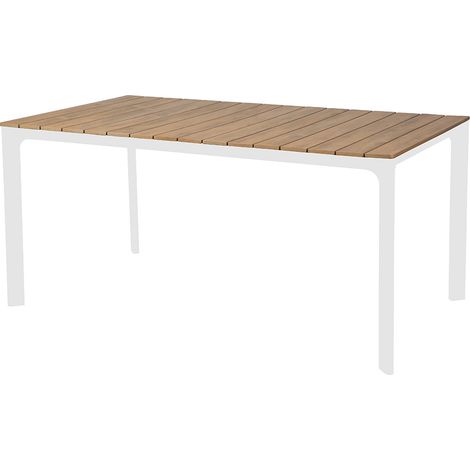 Tavolo giardino in alluminio e polywood 160x90cm bianco Enna (1/4)