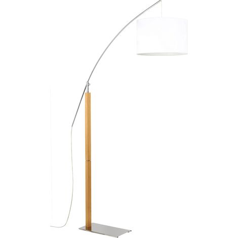 Lampadaire design, Lampadaire arc Rainbow Beige en Wood, Aluminor (1/3)