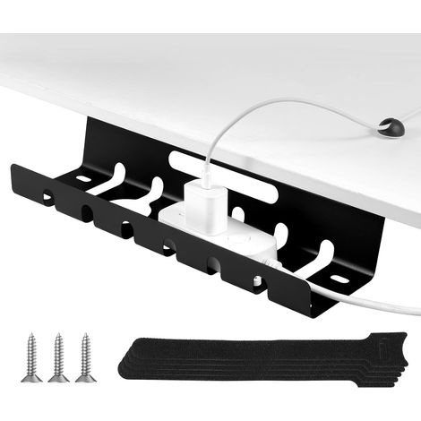Kabelmanagement Schreibtisch 40x10.5x8cm Kabelmanagement Unter Dem Schreibtisch Kohlenstoffstahl Kabelhalter Schreibtisch Schwarz für Startseite Büro (1/5)
