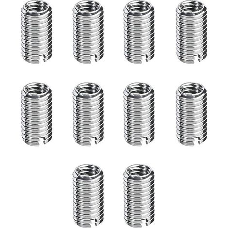 Lntyq – Lot de 10 inserts filetés M8/M10 – Écrous autotaraudeurs en acier inoxydable – Résistants aux vibrations – Pour réparation de filetage