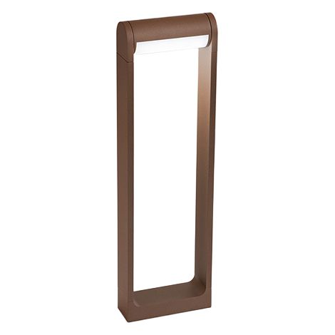 Borne Led Extérieure 12W 3000K, Structure En Aluminium Poudré Couleur Corten Mat, Design Moderne Et Orientable Ip65 - Marque Perenz France (1/3)