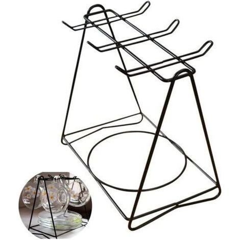 Porte tasse à Café en Acier Inoxydable  Support d'Affichage pour 6 Tasses à Soucoupe et Cuillère  Pour Maison, Cuisine, Bar (Noir) (1/5)