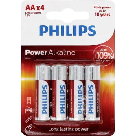 Philips Power LR6 Mignon (AA)-Batterie Alkali-Mangan 1.5 V 4 St.