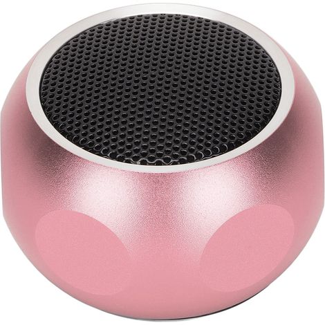 Mini enceinte Bluetooth portable, mignonne et compacte, avec cordon, idéale pour la douche, le vélo, la voiture et les voyages (rose).