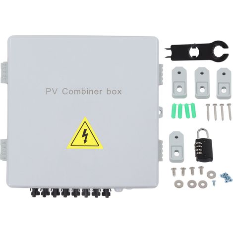 Boîte de combinaison PV à 8 cordes avec parafoudre, fusible à courant nominal 10A, disjoncteur 80A DC pour système d'énergie solaire hors réseau (1/5)