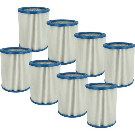 vhbw 8x Faltenfilter kompatibel mit Fein Dustex 40, 25 Staubsauger - Patronenfilter Weiß Abwaschbar (1/4)