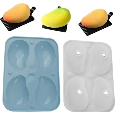 Moule en silicone 3D en forme de mangue pour desserts et gâteaux, avec 4 plateaux, 19 x 14,5 cm - AquaForge (1/5)