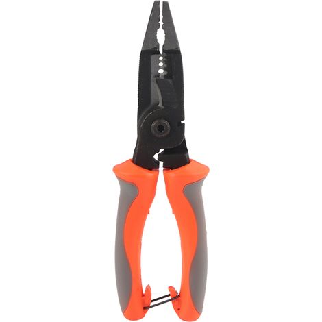 Pince multifonction 8 pouces 6-en-1 pour électricien, outils en acier chrome vanadium et PVC, usage bricolage. (1/5)