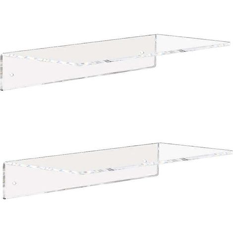 Petite étagère flottante en acrylique transparent de 5 mm d'épaisseurne se détache pas et idéale pour la chambrele salon ou la salle de bain. (1/5)