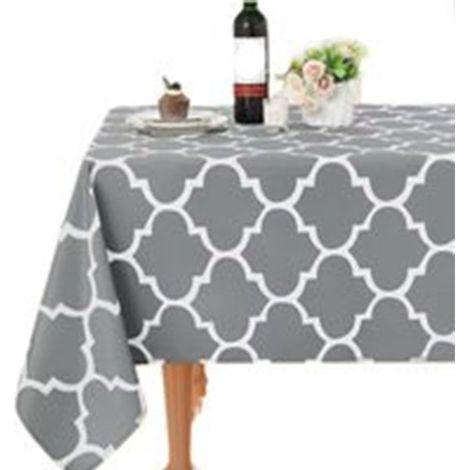 Tovaglia cerata, idrorepellente, effetto loto, antimacchia, lavabile, per esterni, cucina, grigia, 133 x 177 cm (1/5)
