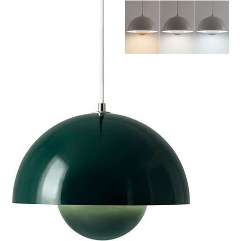 [JAMAIS UTILISÉ] Lustre, suspension moderne, plafonnier suspendu avec ampoule, luminaires de décoration intérieure, 3 températures de couleur, 23 cm (vert) (1/4)