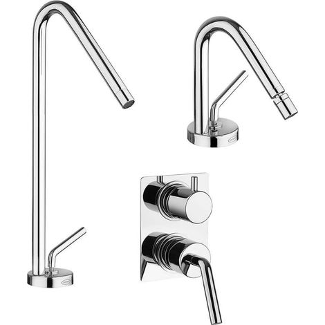 Set miscelatori serie Lumos lavabo bidet e doccia incasso con deviatore Jacuzzi Rubinetteria (1/5)