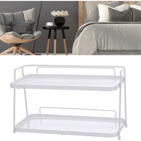 2-stöckiger Badezimmer-Organizer für die Waschtischplatte, Kosmetikständer, Ablage, Kosmetik-Organizer, Weiß (1/5)