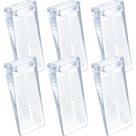 Arrêts de Portes 6pcs Antidérapante Cale Porte au Sol avec Hauteur Réglable cale porte caoutchouc souple Cale Porte de PVC Bloque Porte Sol Pour Tapis, Béton, parquets (1/5)