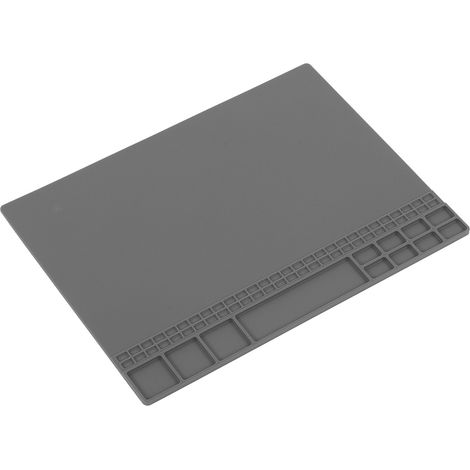 Tapis de Réparation Électronique en Silicone Résistant à la Chaleur, Coussin d'Isolation pour Soudure, Entretien, Gris (1/5)