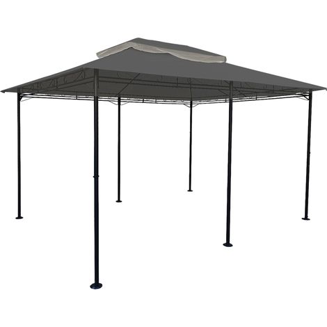 Pavillon Ersatzdach Cape Town - anthrazit / 400 x 300 cm - Garten Pavillondach mit Kaminabzug