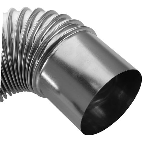 Tubo per camino in acciaio inox in due parti con gomito per prolungare stufe a legna da esterno, resistente al calore, adatto per campeggio e barbecue. (1/4)