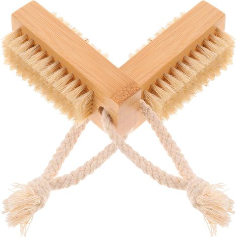 Brosse à Ongles en Bambou 2pcs, Pinceaux Nail Art Ongles avec Poils Durs pour Nettoyage à (1/5)