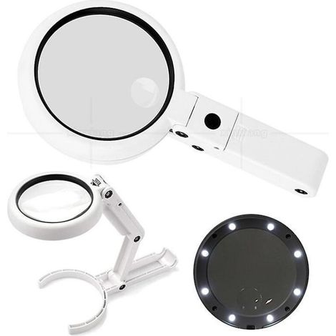 3.5x-10x Magnifying Glass with Light and Stand, Portable Foldable Magnifying Level, Capable of Close Work, USB Powered (1/4)