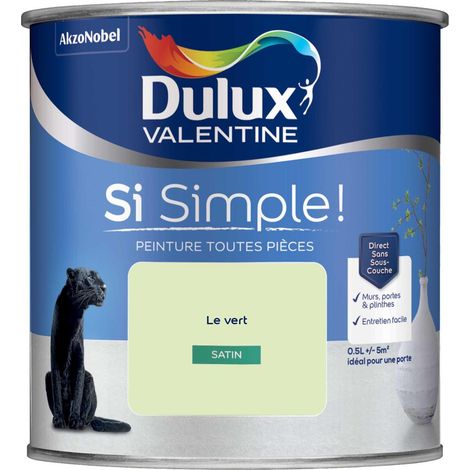 Peinture toutes pièces Dulux Valentine Si Simple  Satin Le Vert 0,5 L