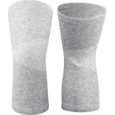 1 Pièce Genouillère Élastique en Fibre de Carbone de Bambou, Protège-genou Chauffant Gris L (1/5)