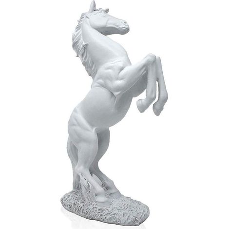 Statue décorative de cheval en résine, figurine cheval blanc debout, modèle BS-020 (1/5)