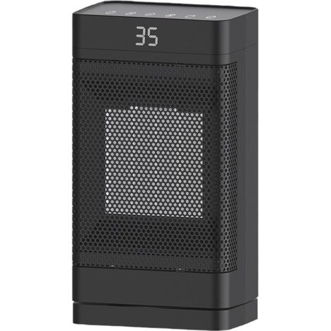 Riscaldatore ad aria da 1500 W, riscaldatore PTC con telecomando, termoventilatore a risparmio energetico con oscillazione a 60° (nero)