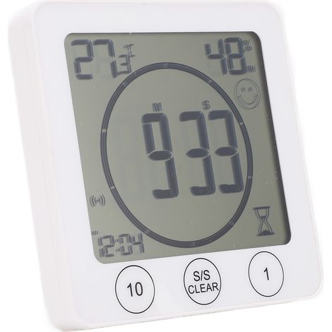 Thermomètre intérieur d'hygrométrie et température, horloge minuteur pour bureau maison (1/5)