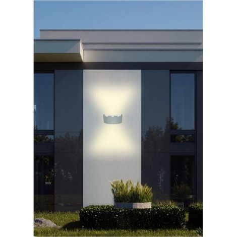 Trade Shop - LED-Außenwandleuchte 16W CROWN IP65 UP & DOWN GRAU WARMES KALTES NATÜRLICHES LICHT -