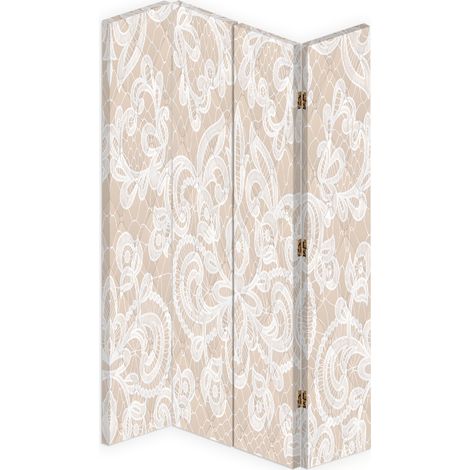 Paravento bilaterale 360, Beige elegante - 145x170 (1/5)