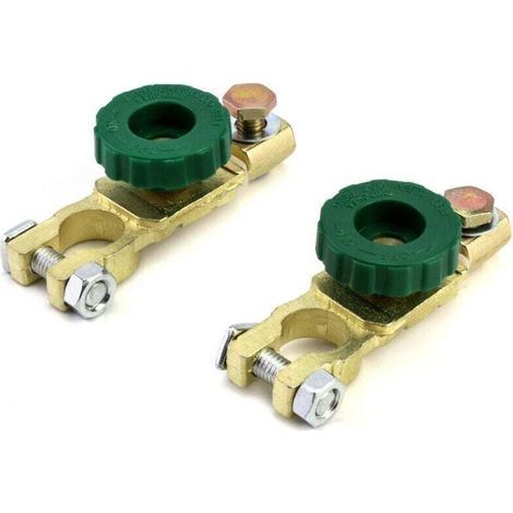 pair Universel interrupteur coupe batterie , Isolateur de batterie de voiture en alliage de zinc , pour véhicules de tracteur camping-car de camion de voiture de bateau, 2 pièces (1/4)